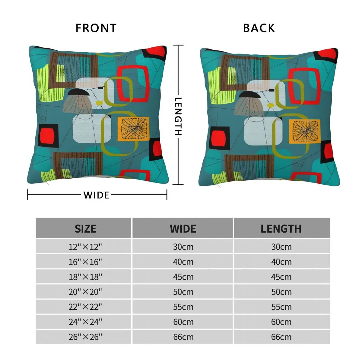 Mid-Century Modern Abstract Art Pillowcase Polyester Linen Velvet Printed Zip Decorative Pillow Case Bed Cushion Cover
