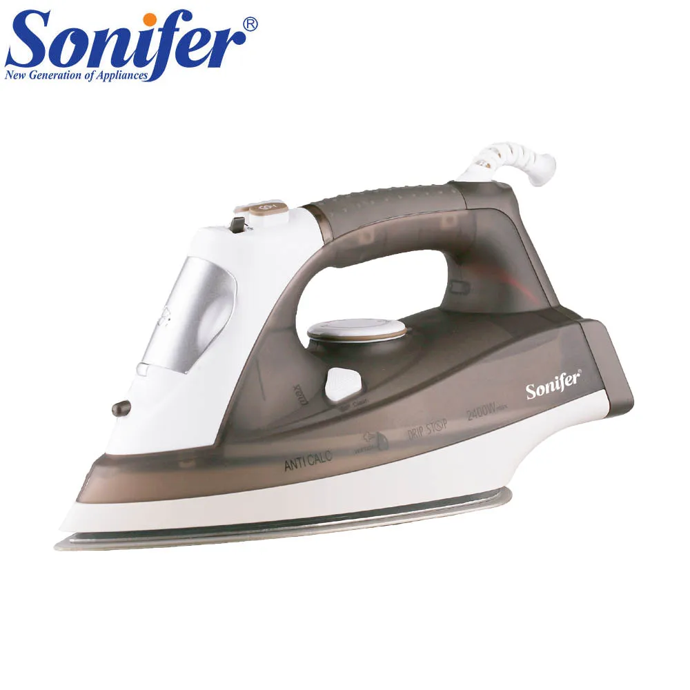 

Мощный паровой утюг мощностью 2400 Вт для одежды Ручной электрический утюг для одежды с керамической подошвой, вертикальная и сухая глажка, защита от капель