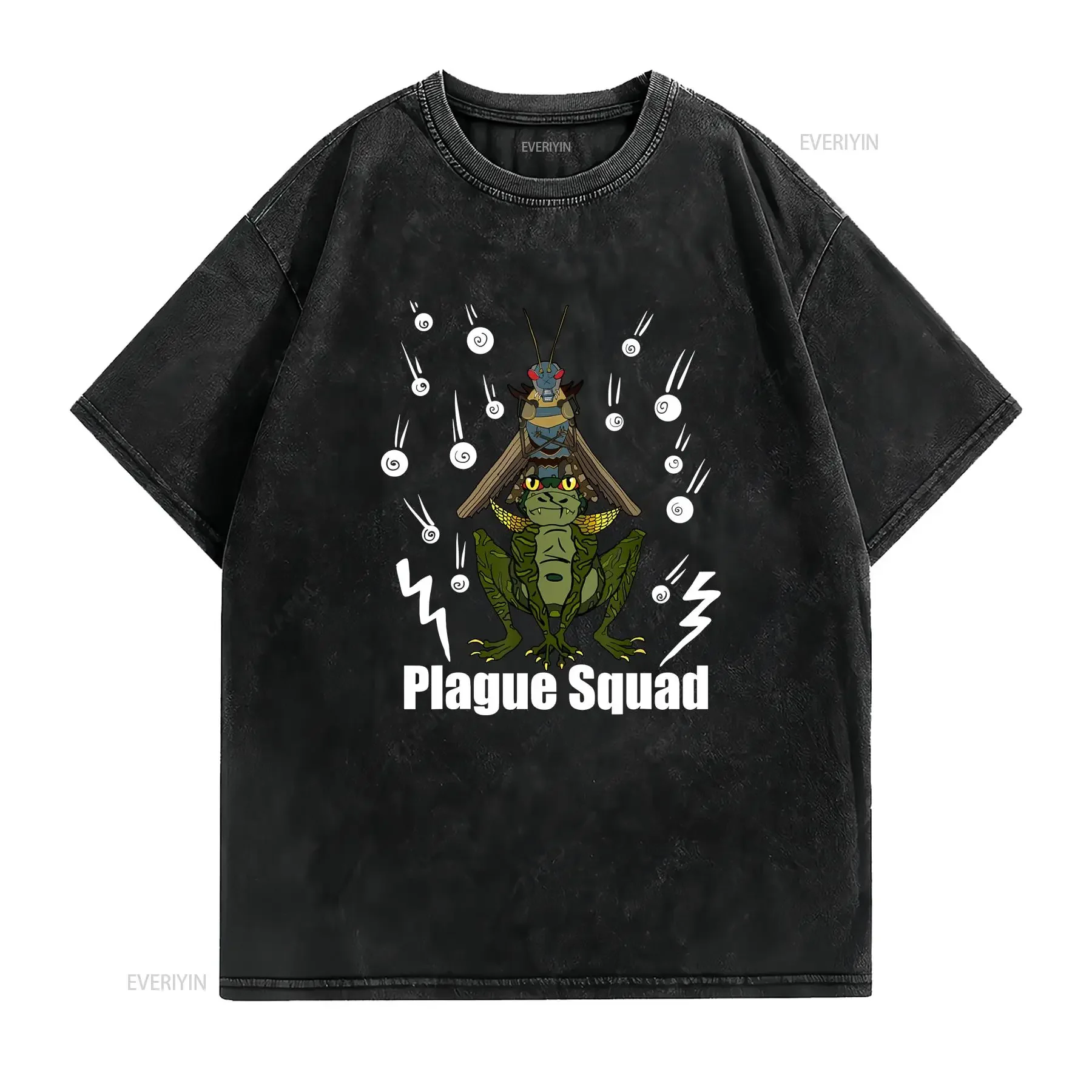 Fun Plague Squad Passover T shirt  vintage Washed streetwear Stretched Slightly Breathable Soft Versatile Unisex