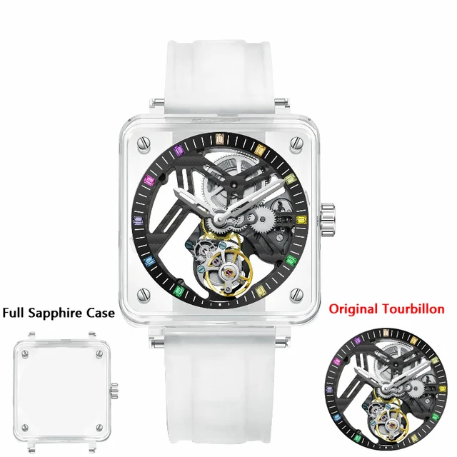 2024Pindu Luxus Tourbillon mechanische Herren uhr Advanced Saphir Chronograph leuchtende wasserdichte Uhr Relogio Masculino Box