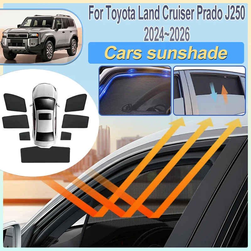 

Для Toyota Land Cruiser 250 2024 2025 2026 Prado MK5 Lexus GX: Солнцезащитные шторки на боковые окна автомобиля с защитой от УФ-лучей, аксессуары