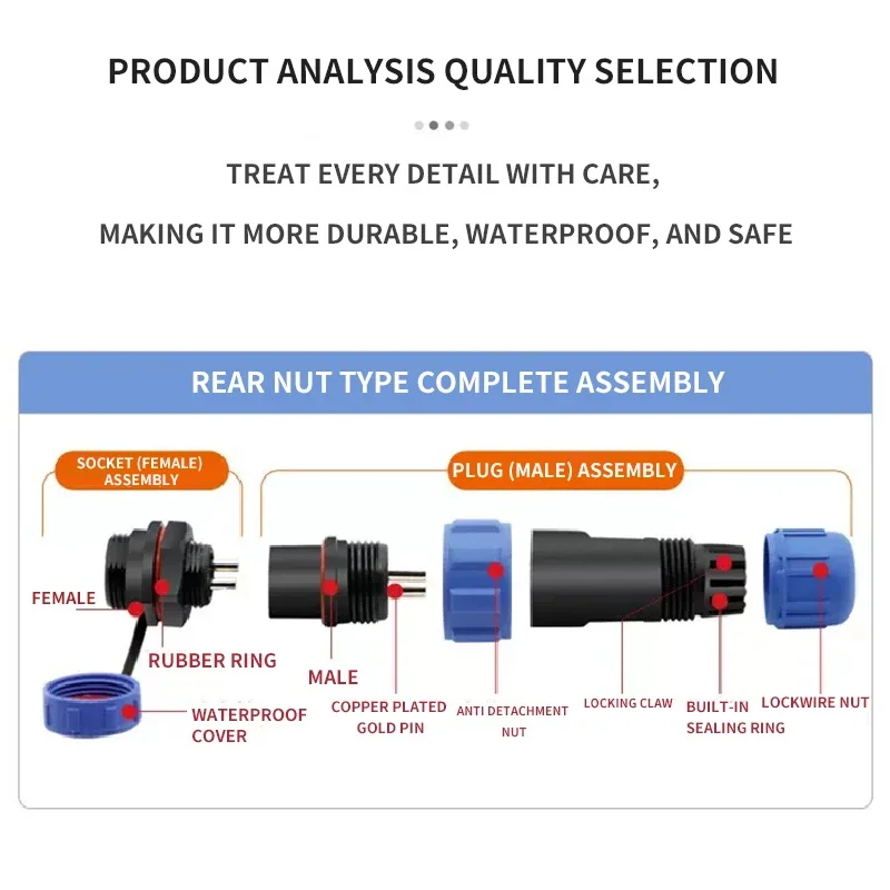 Industrial Waterproof Aviation Plug Male And Female Butt Connector SP13 Socket 2/3/4 Pin 5/6P Connector 7 Holes 9 Pins