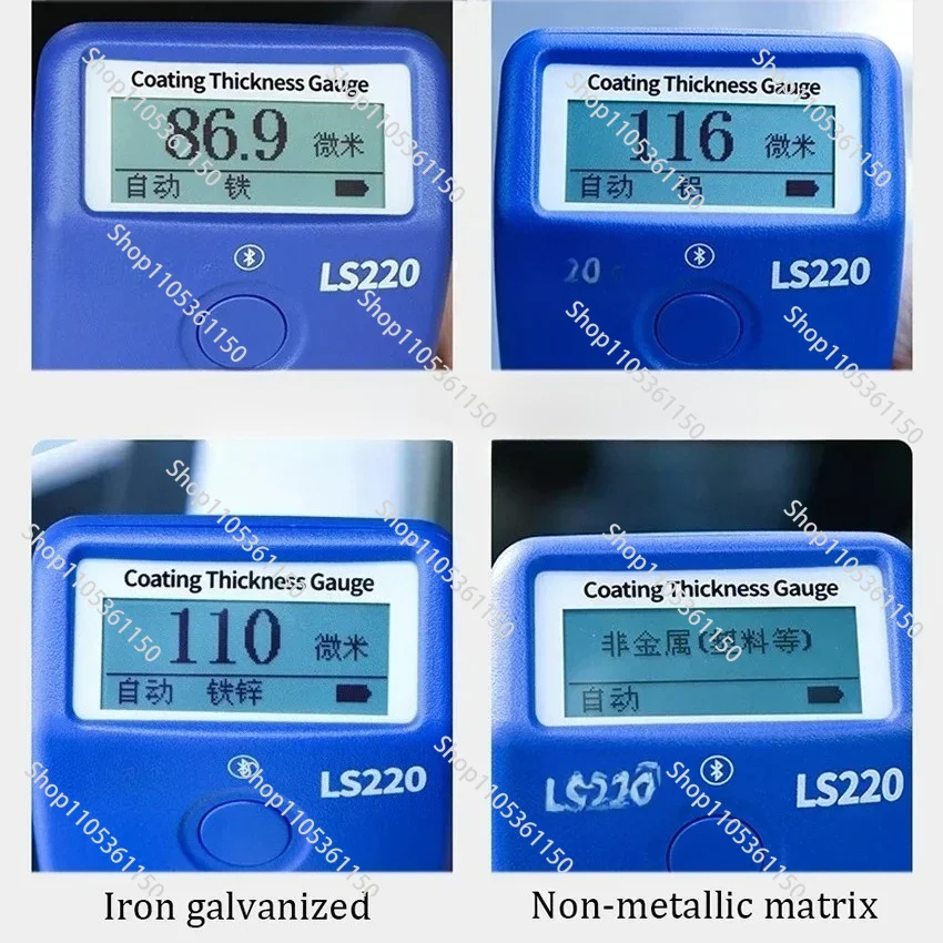 Paint Coating Thickness Tester 0-3500μm 0.1μm Fe NFe Probe Gauge LS220 for Auto Car Paint Film Thickness Gauge -20℃ LCD Screen view 5