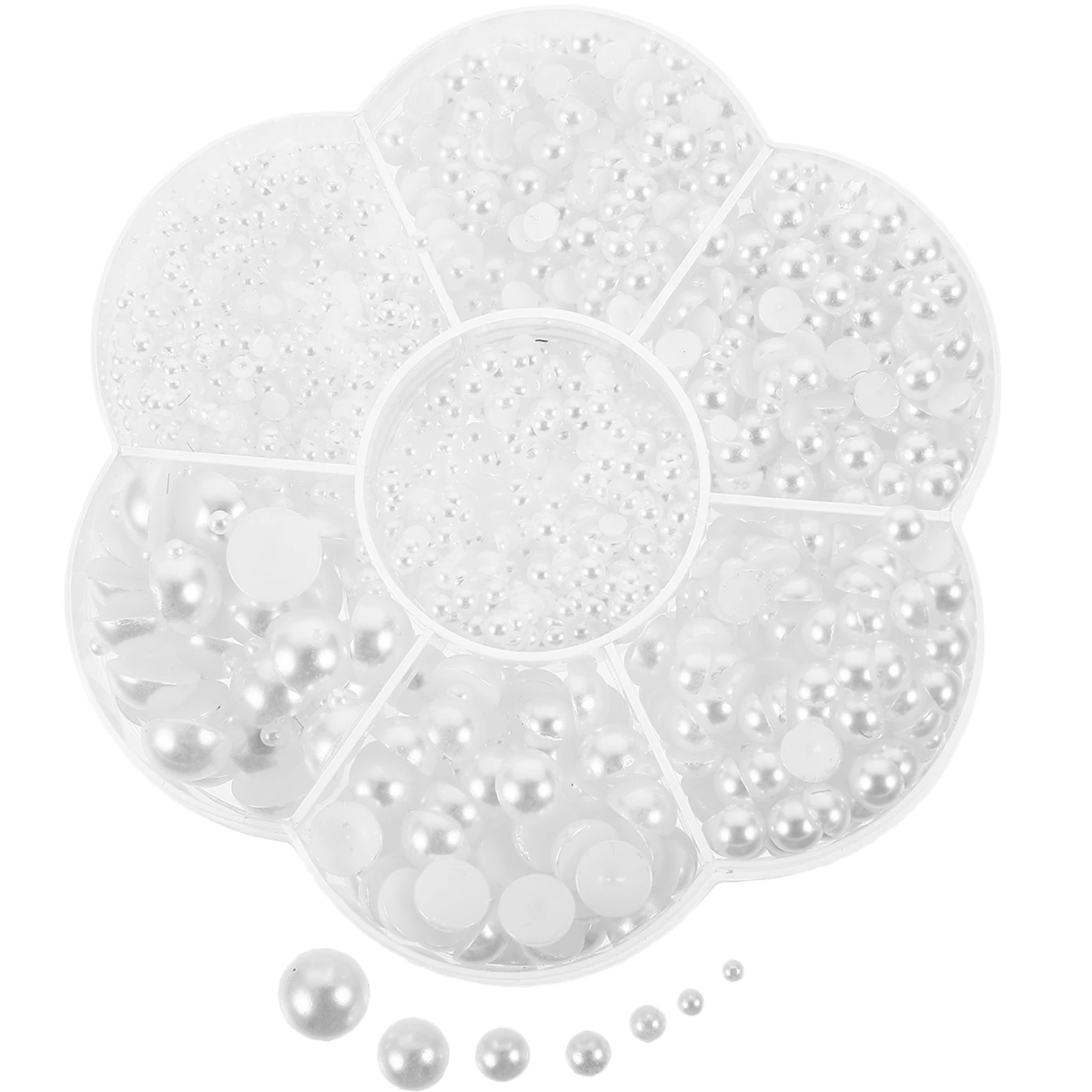 

1 Box Unique Round Half-Round Delicate Craft Pearls Multi-Function Nail Supply Lightweight Abs Simulated Pearl Accessories For