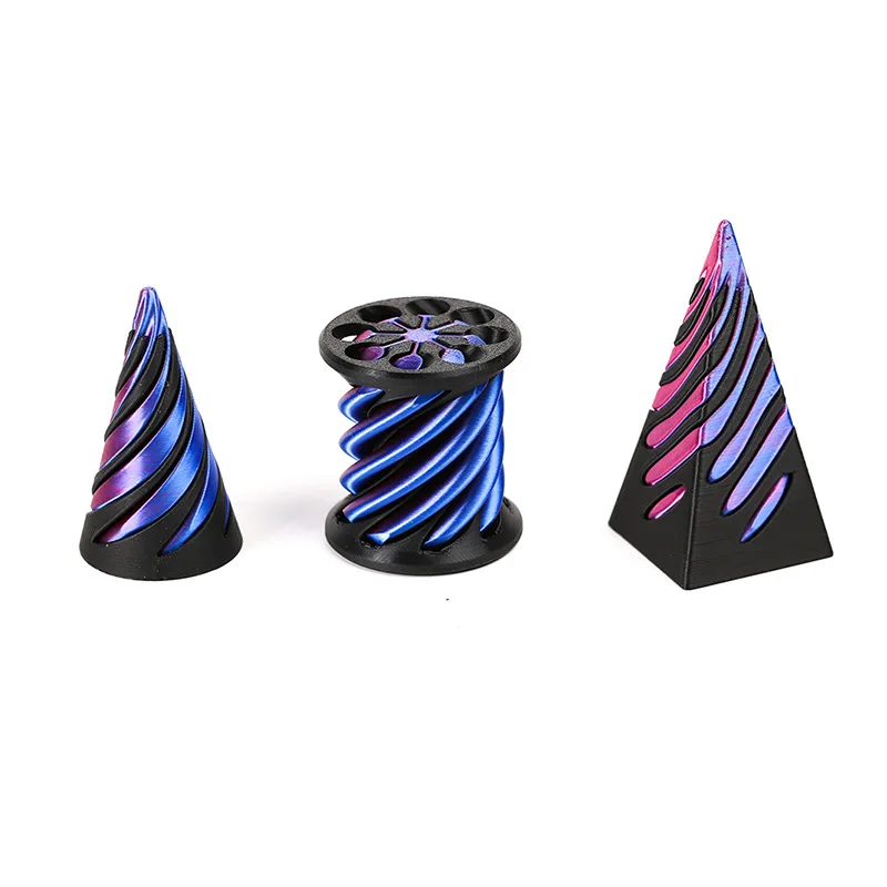 ของเล่นพิมพ์ 3 มิติ รูปทรงกรวยวน 6 ชิ้น ของเล่นฝึกสมาธิ ของตกแต่งโต๊ะทำงาน ของที่ระลึก ช่วยผ่อนคลายความวิตกกังวล