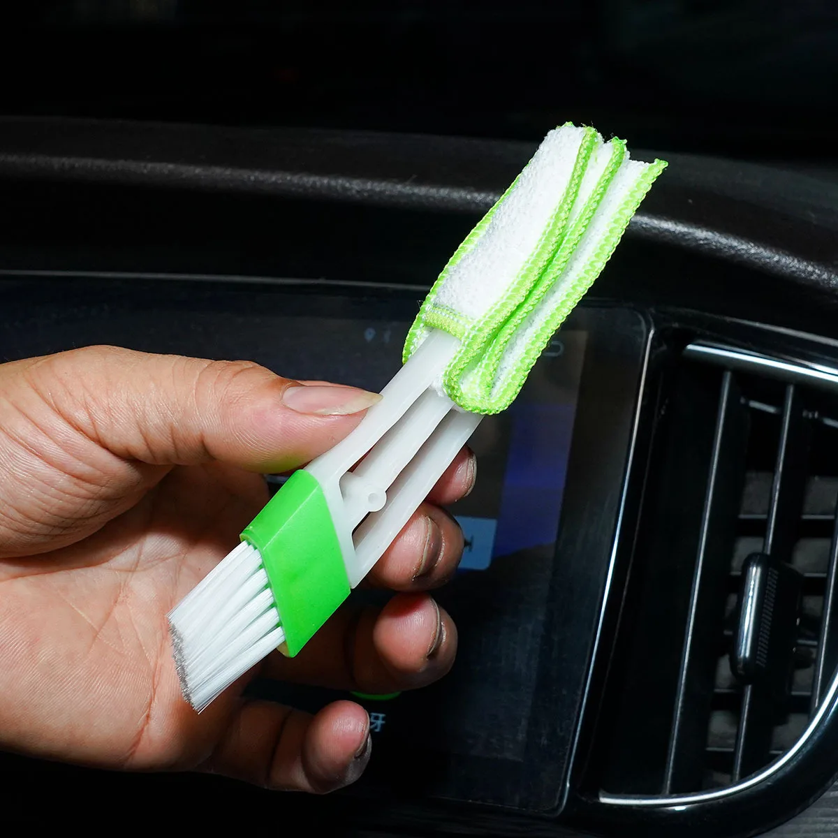Car Air Conditioner Vent Brush Microfibre Car Grille Cleaner Auto Detailing Blinds Duster Car Cleaning Brush Interior Accessorie