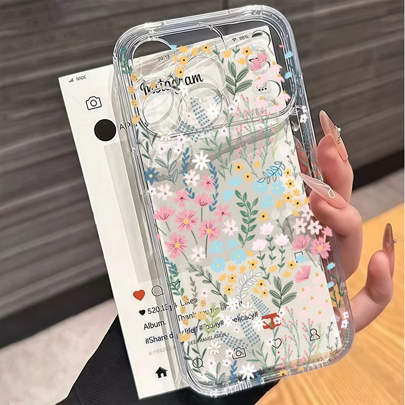 Full Blooming flower Casing For Samsung Galalxy S26 FE S26 Ultra S25 S24 S23 S22 Ultra Plus FE A57 A17 A07 5G Clear Phone Case