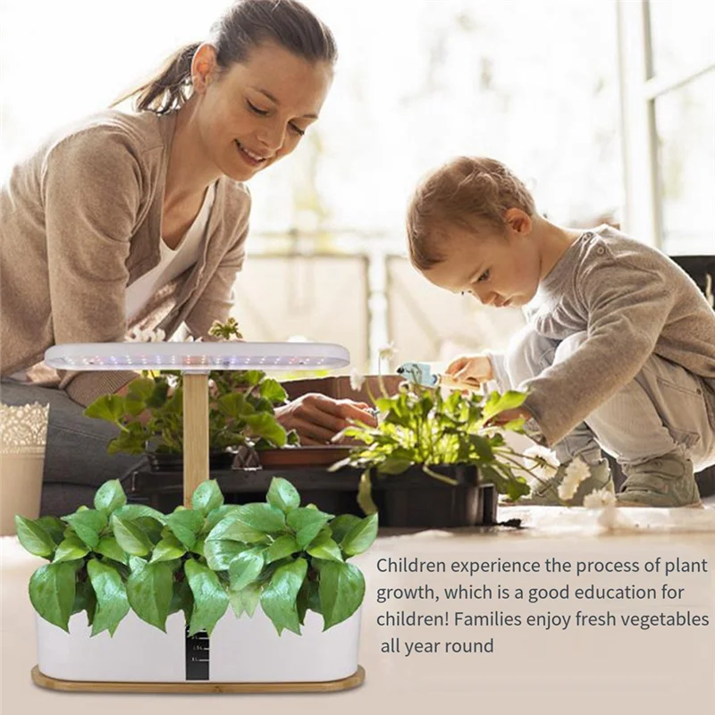 

Indoor Garden Hydroponics Growing System 10 Pods Plant Germination Kit With LED Grow Light Garden Kit EU Plug
