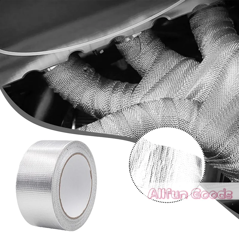 [TG835]10m*3cm Aluminum Foil Tape High Temperature Resistant Insulation Tape Manifold Downpipe Wrapping Tape Silver Tape