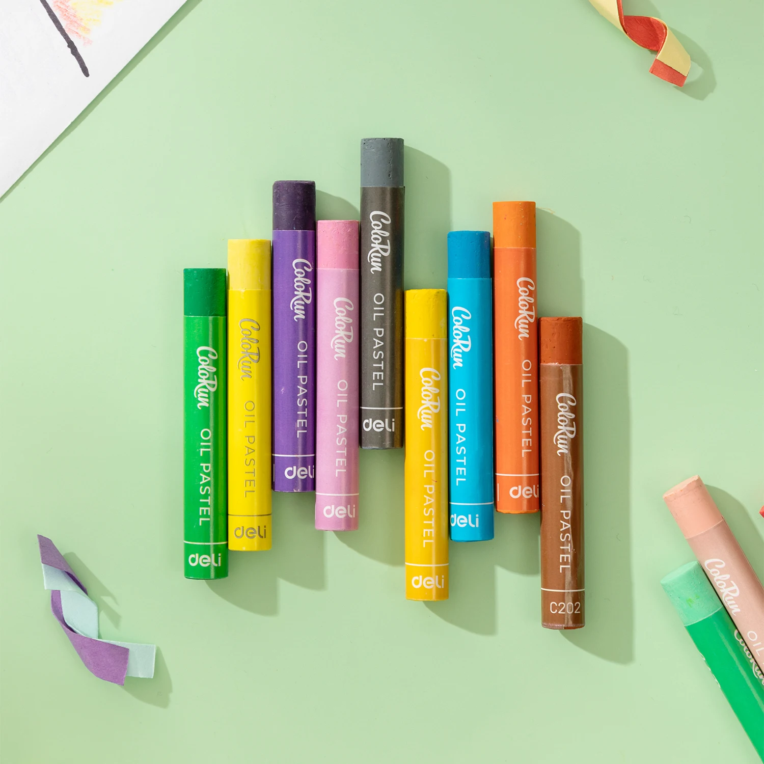 Deli-Crayons créatifs de dessin animé pour enfants, pastel à l'huile, dessin de forme ronde, papier non toxique, fournitures d'art pour étudiants, 12/18