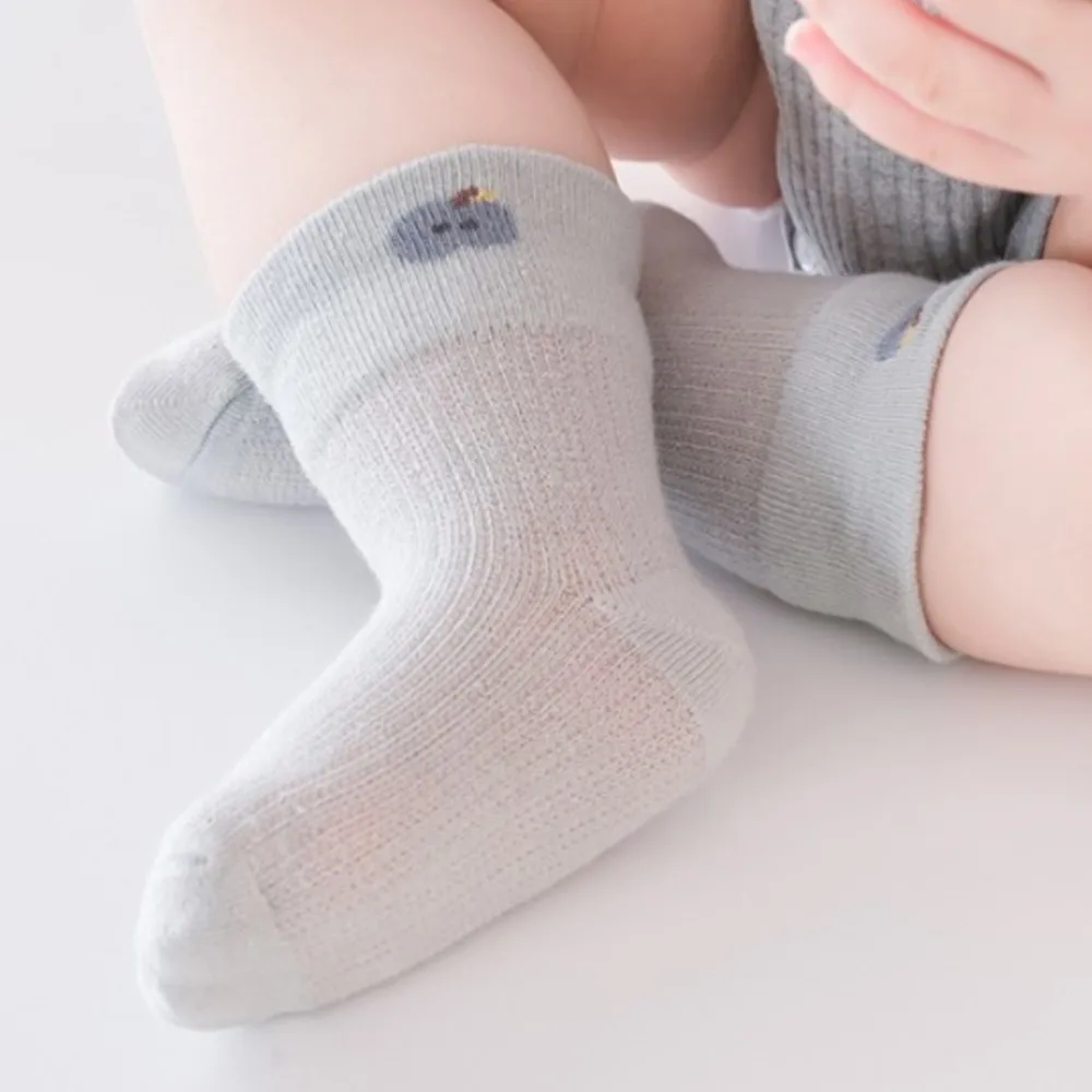 Summer thin baby socks solid color newborn sock cartoon ultra-thin babies socks children's Class A all-cotton socks baby