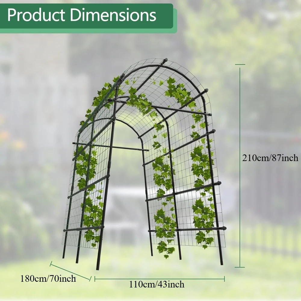 Garden Arch Trellis, 7FT Extra Tall Polyethylene-Coated Stainless Steel Garden Trellis for Climbing Plants, Vegetables, Flowers