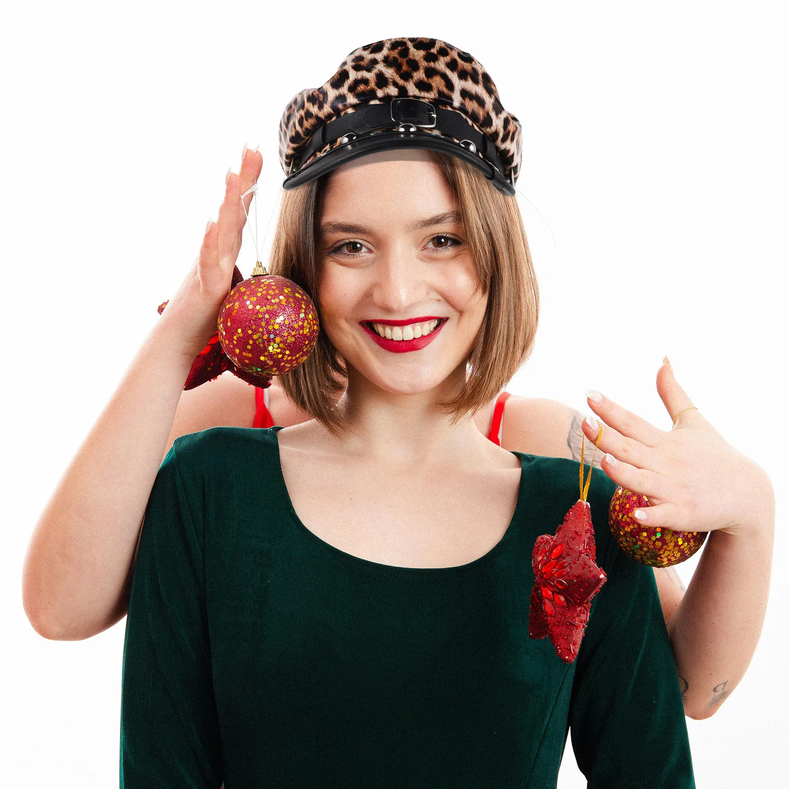 

Берет из искусственной кожи с леопардовым принтом для женщин, в стиле панк, с плоским верхом, французская кепка-газетчица, винтажная уличная мода, кепка-такси