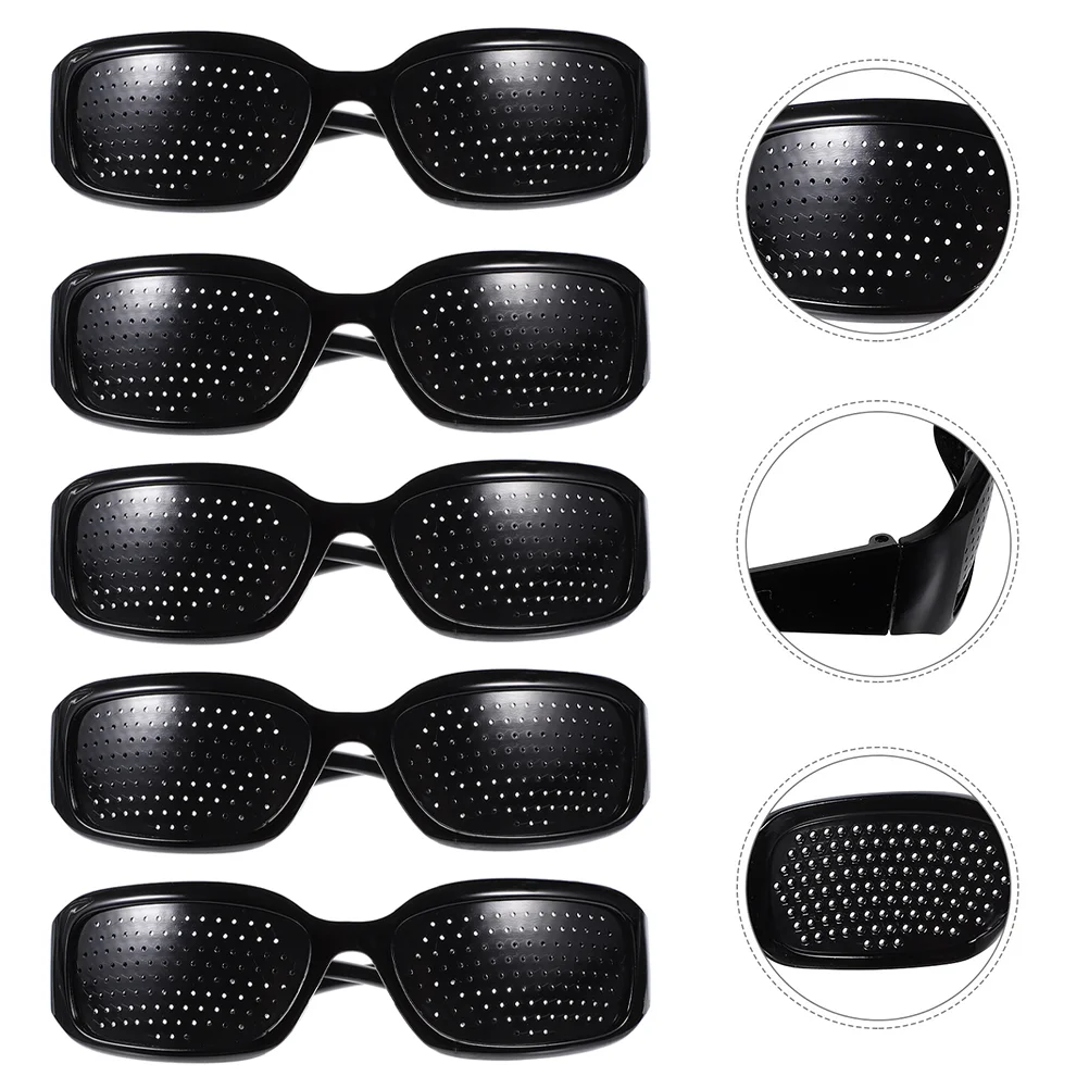 5 Pcs Pinhole Glasses Vision Correction Decorative Sunglasses Portable Eyeglasses Full-hole Protective