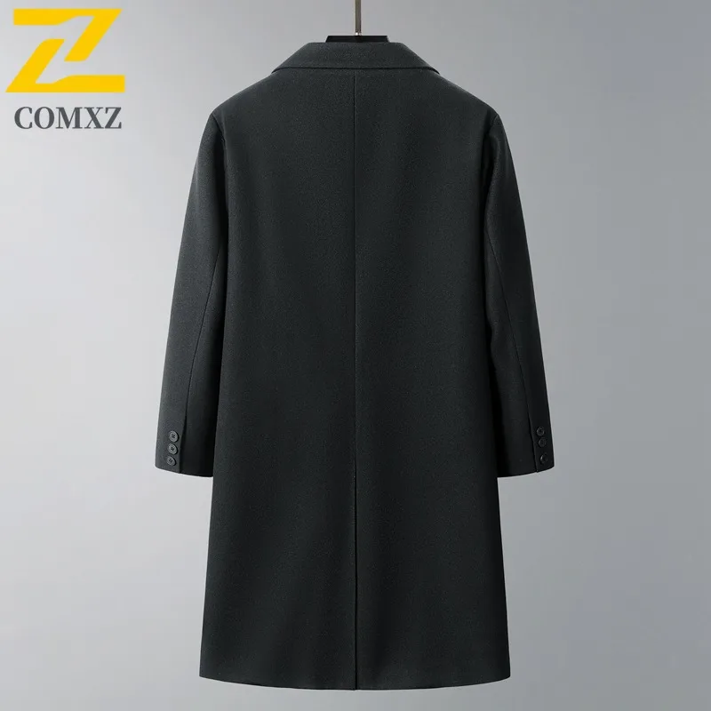 COMXZ Woolen Trench 2025 Casual Turndown Collar Hiking Lightweight Coats Light Luxury Working Warm Autumn Winter New Garment