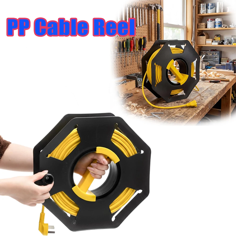 Lightweight Portable Cable Reel Handheld Extension Cord Reel Industrial PP Spool with Sockets Anti Rust For Outdoor Use