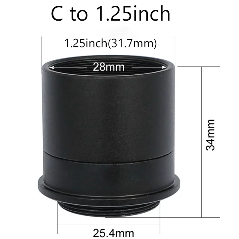 1.25 Inch or 23.2mm or 30mm to C-Mount Adapter Converter C/CS CCD Interface Camcorder CCTV Camera to Telescope