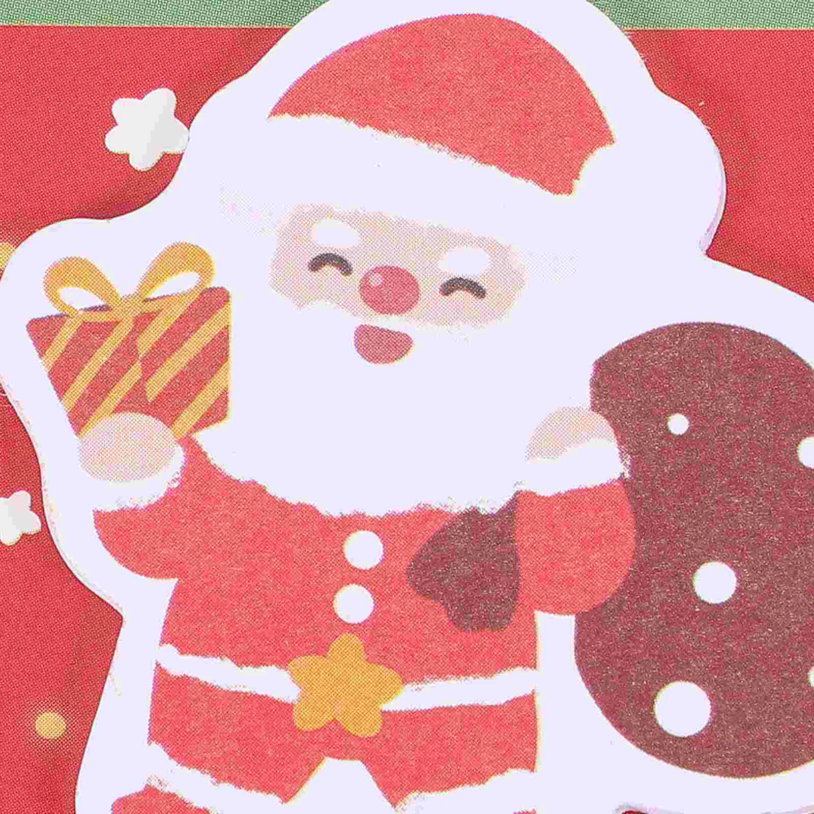4 Books Xmas Notepad Small Sticky Notes Christmas Daily Use Memo Stickers Office Notepads