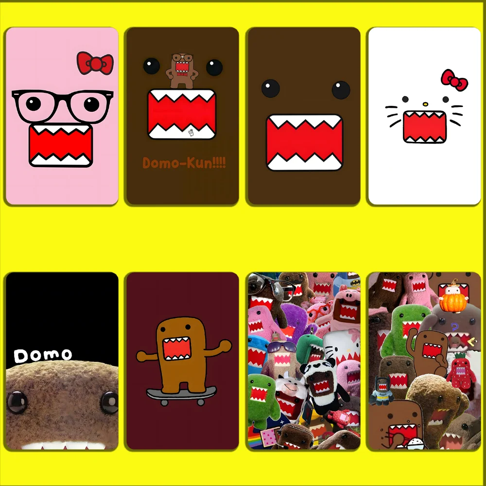 Cartoon Cute Domo-kun Stickers For Debit Bank Credit Cards Metro Bus Pass Sticker Decoration Cover 4PCS Card Skin