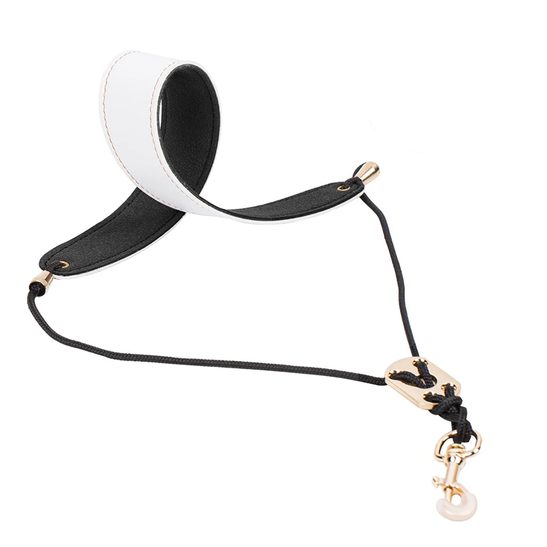 

Saxophone Neck Strap, Alto Sax Neck Strap, Clarinet Neck Strap White Leather Neck Band, White+Black