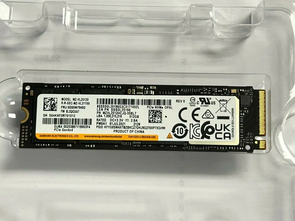 

Sams PM9A1 512 ГБ 1 ТБ 2 ТБ PCIe 4,0 SSD MZVL25120 MZVL21T0HCLR MZ-VL21T0A 36302029 0KG5N3 048 ГБ NVMe SSD MZ-VL22T0A