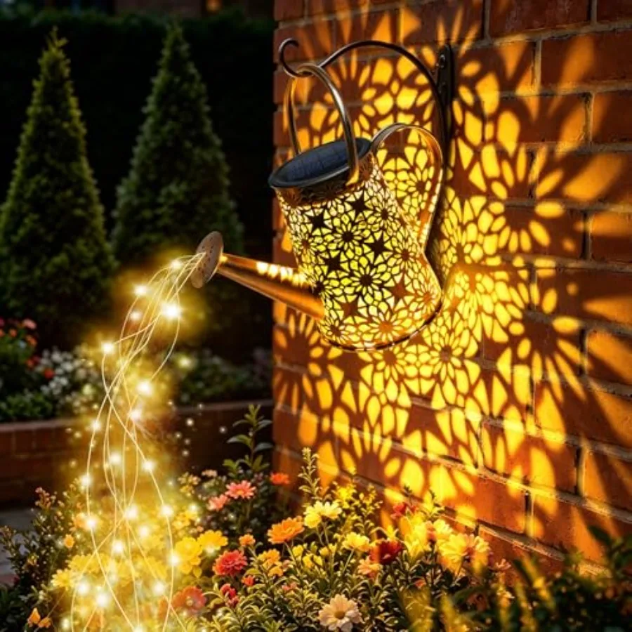 Solar Watering Can Lights, Large Retro Metal Hanging Solar Lights Outdoor Waterproof, Gifts for Women Mom Grandma Birthday, Out