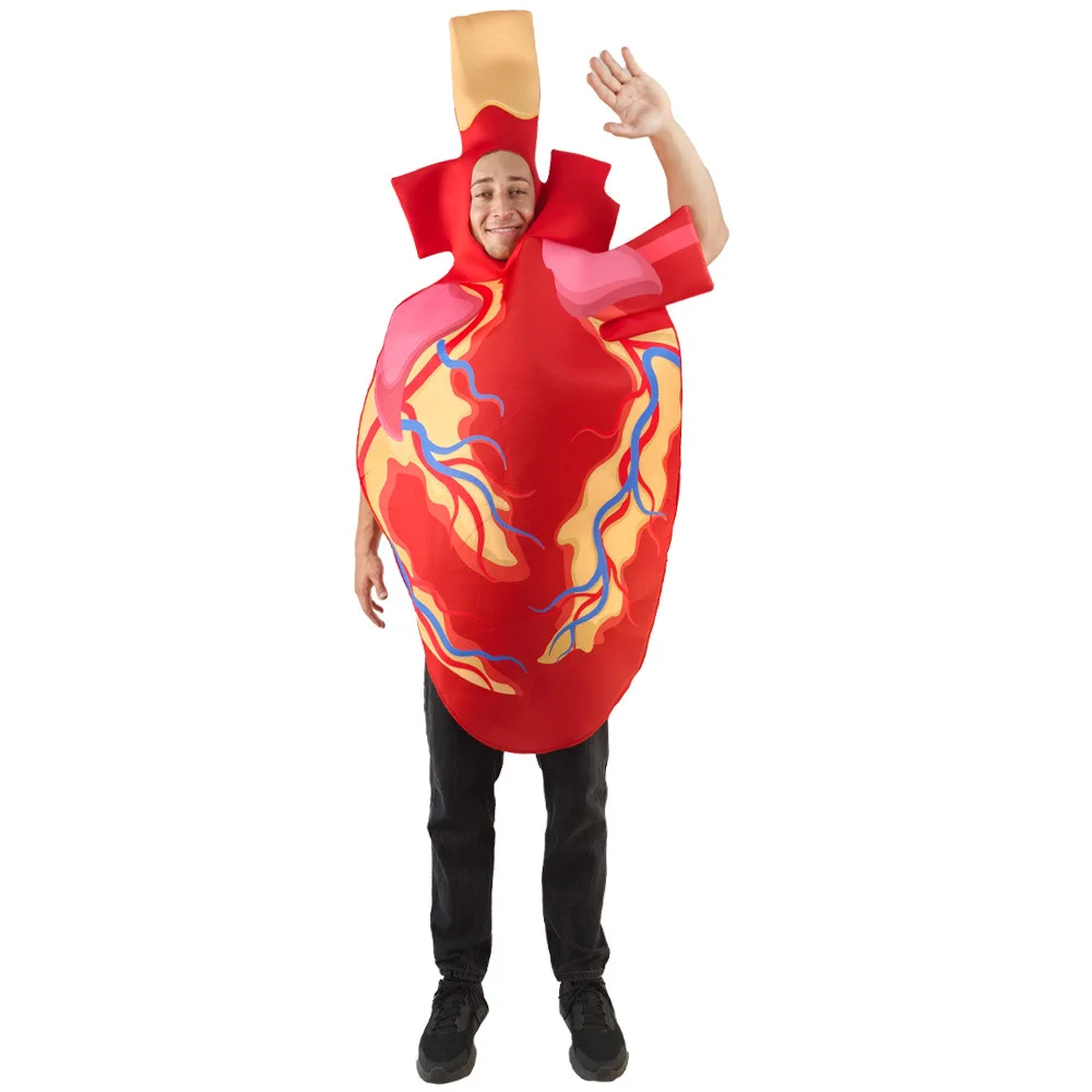 للجنسين الرجال التشريحية القلب البشري هالوين يتوهم اللباس النساء زي القلب للبالغين #2