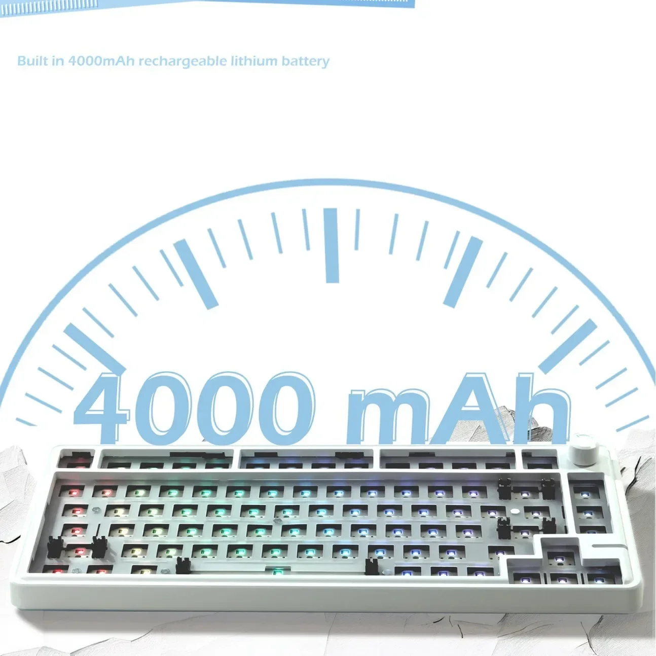 ZUOYA LS02 Kit Keyboard Gamer mekanis, Kit Keyboard nirkabel RGB dengan 3Mode USB/2.4G/Bluetooth, perlengkapan Keyboard bermain game lampu latar