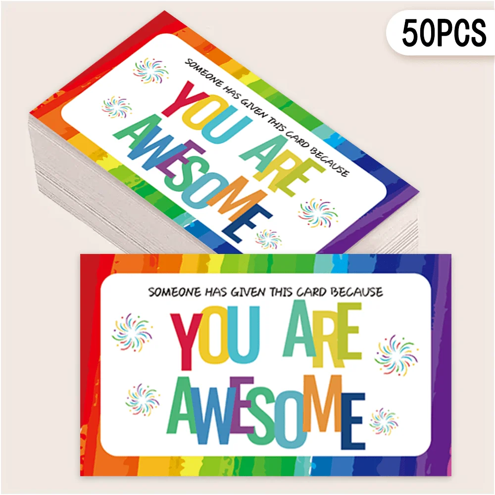 50PCS Colorful Incentive and Commendation Cards, Encouragement Cards, Used for Teachers, Nurses, Volunteers, and Family Rewards