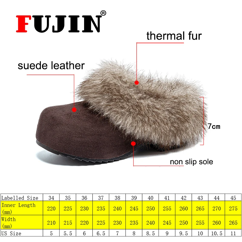 Fujin 7 سنتيمتر النعال سميكة وحيد الجوارب للنساء أحذية منزلية 2026 خريف شتاء جديد الانزلاق على الموضة تتجه منصة كعب النعال #2