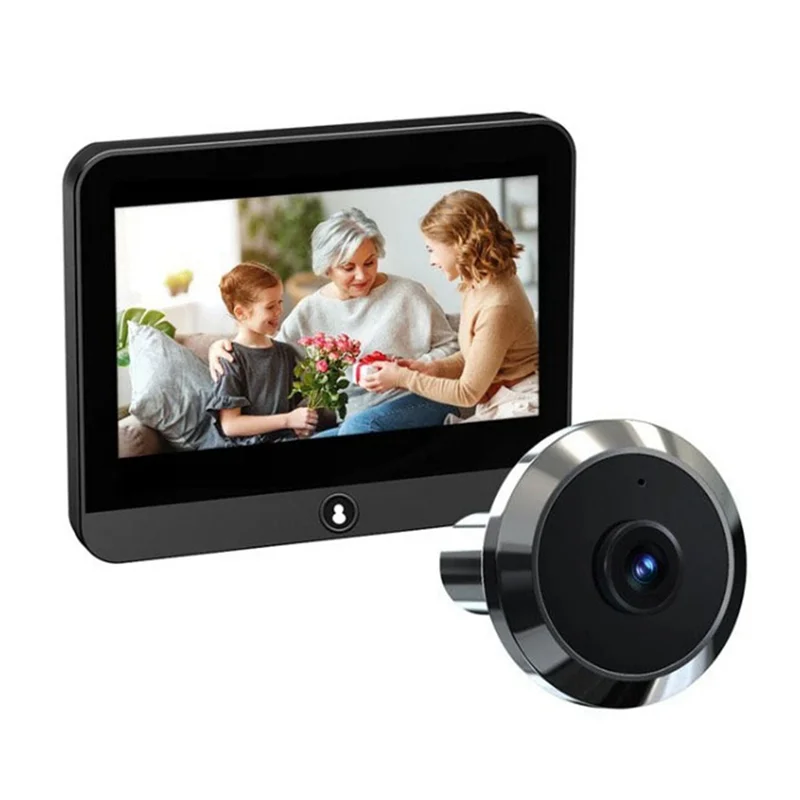 

【КУПИТЬ ЗАРАЗ】Tuya Wi-Fi 2MP Мини-цифровой глазок PIR Обнаружение движения Дверной звонок Дверная камера с 4,3-дюймовым экраном Home Secu