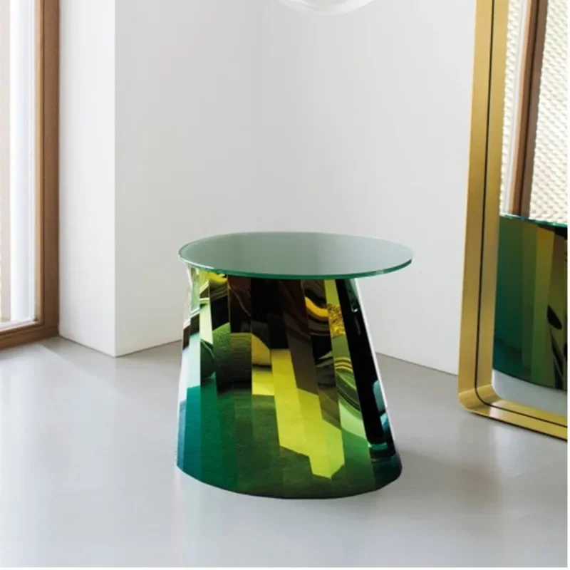 Refractive metal stainless steel geometric coffee table, side table 2