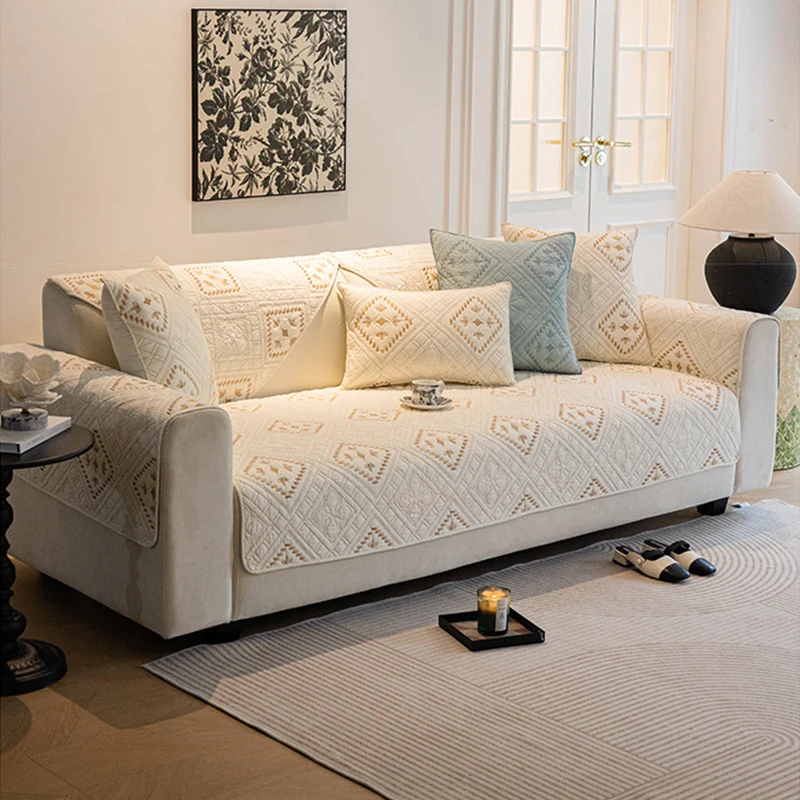Non-slip Sofa Cover Cloth Towel Cotton Sofa Cushion Living Room Couch Cover Four Seasons Universal Furniture Protector Slipcover
