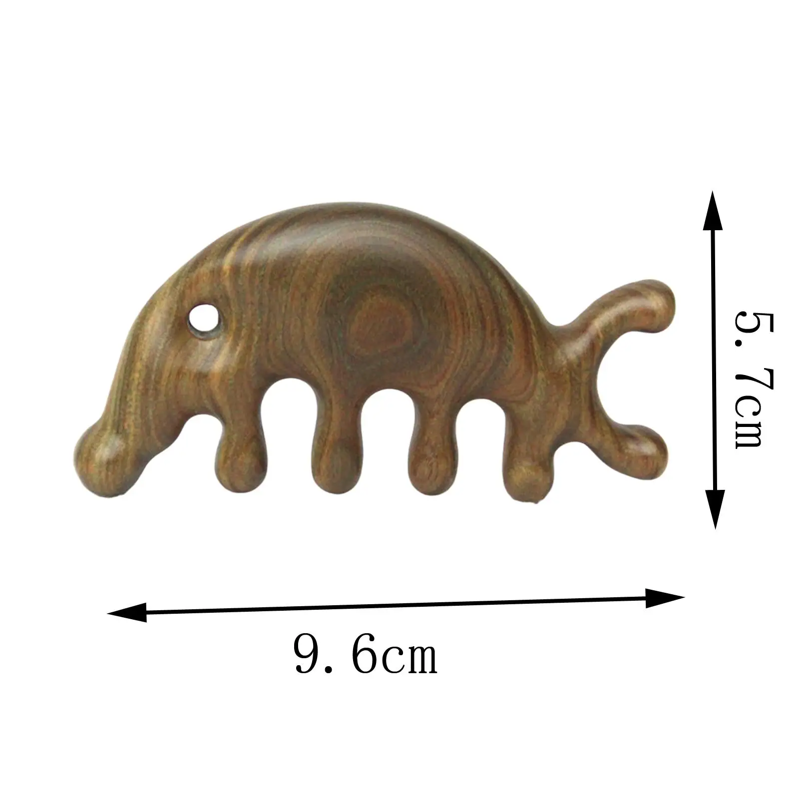 مشط تدليك فروة الرأس من خشب الصندل الأخضر، مشط تدليك خشبي لتدليك كشط، قمر صغير