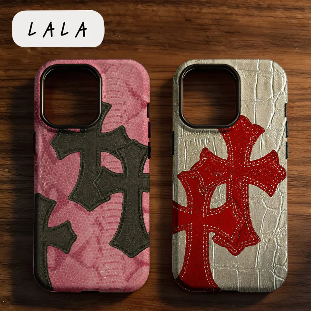 LALA Super coole Stern- und Kreuz-Logo Handyhülle für iPhone 17 16e 16 15 14 13 12 11 XS XR XSMAX 7 8 Air Pro Max Plus Doppelschichtig – Detail 2