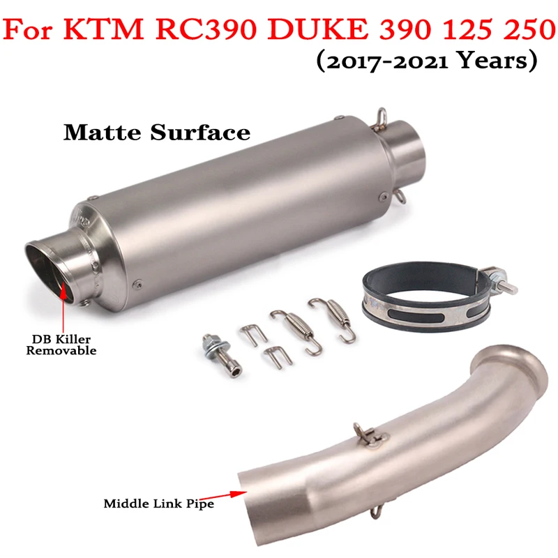 Motorcycle Exhaust Escape Modify Moto Muffler System For KTM RC390 Duke 390 125 250  RC 390 2017 - 2021 Removable DB Killer