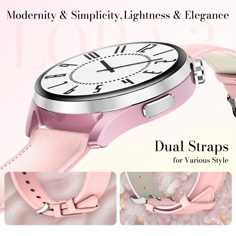 ساعة Kieslect Lora 3 الذكية مع اتصال بلوتوث، شاشة AMOLED مقاس 1.32 بوصة، مقاومة للماء 5ATM