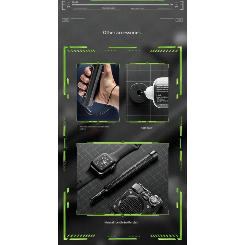 ABUN-JAKEMY JM-8196 1Set Electric Screwdriver Set, 3.7-4.2V Rechargeable Straight Handle For Home Use