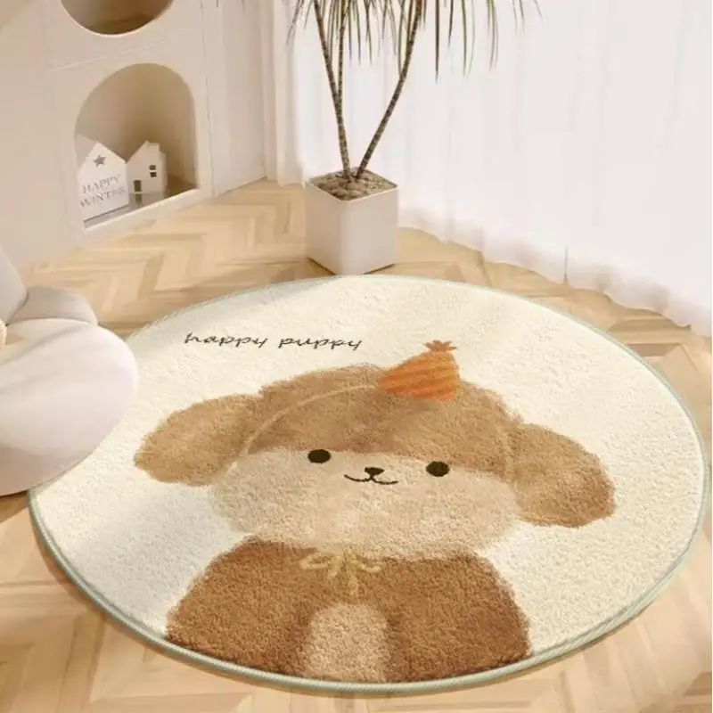 

VIKAMA Round Soft Carpet Living Room Children's Room Carpet Cartoon Bedroom Carpet Waterproof Easy To Care Home Decoration