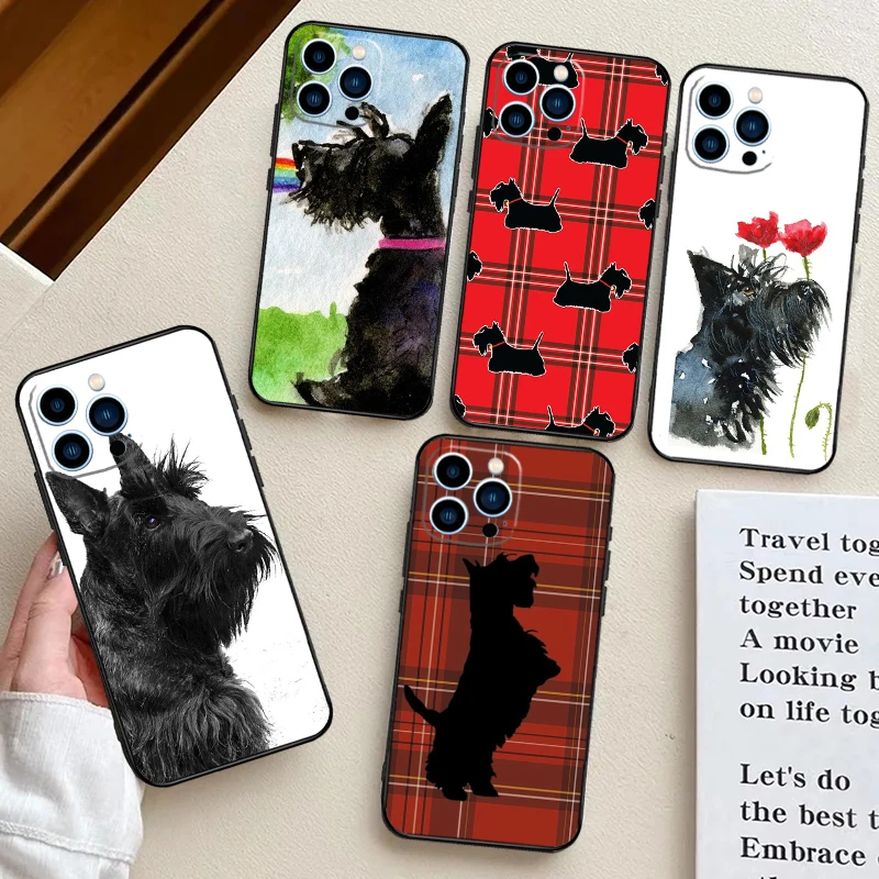 Cute Scottish Terrier Dog Case For iPhone 15 16 Pro Max 14 12 11 13 Pro Max Plus XR X XS Max 12 13 Mini Cover