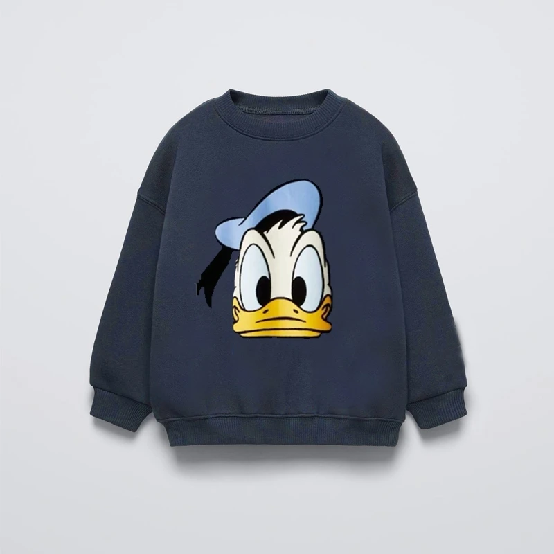 

Boys And Girls Casual Tops Donald Duck Hoodies Disney Children Clothes Loose Simple All-match Pullovers Printing Loong Sleeve