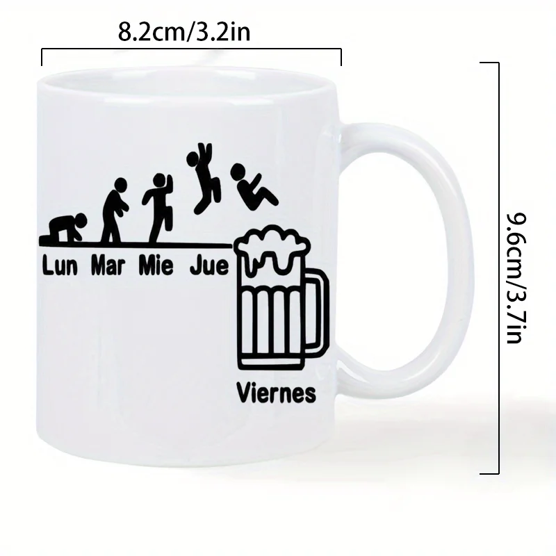 كوب البيرة الأسبوعي - كوب القهوة والبيرة المضحك لعيد الميلاد إلى الجمعة بتصميم تحفيزي، غسيل يدوي فقط، هدية مكتبية رائعة #5