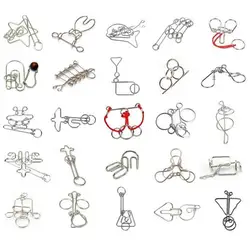 Clássico Inteligência Metal Wire Puzzle, Desconcertante Quebra-cabeça, Magic Rings Puzzles Jogo para Adultos e Crianças
