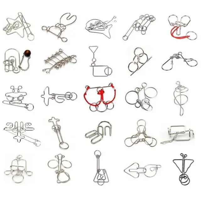 Klasyczna inteligencja Puzzle z drutu metalowego Zaskakująca łamigłówka Magiczne pierścienie Puzzle Gra dla dorosłych dzieci