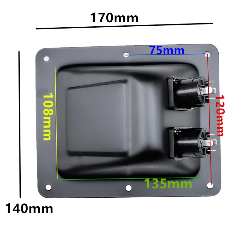 1PC Square Speaker Terminal Double NL4 Socket Input Plate 170*140 For Portable Speaker Line Array Console Mixer Audio