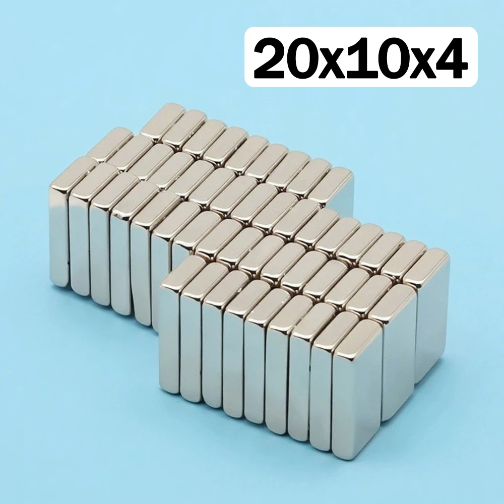 Powerful NdFeB Magnet Industrial Standard Magnetic Alloy Magnetic Bar Block 20x10x4mm Rust Resistant Factory Positioning