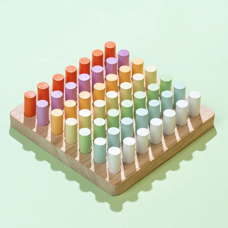 Wooden Colorful Plugboard Hand-eye Coordination Training Color Cognitive Educational Toys