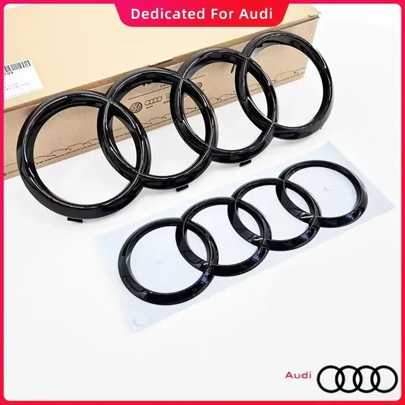 4 ring Logo Badge Car Front Grille Rear Trunk Emblem Stickers For AUDI A1 A3 A4 A5 A6 A7 Q3 Q5 Q7 S3 S4 S5 S6 RS3 RS4 RS5 RS6 TT