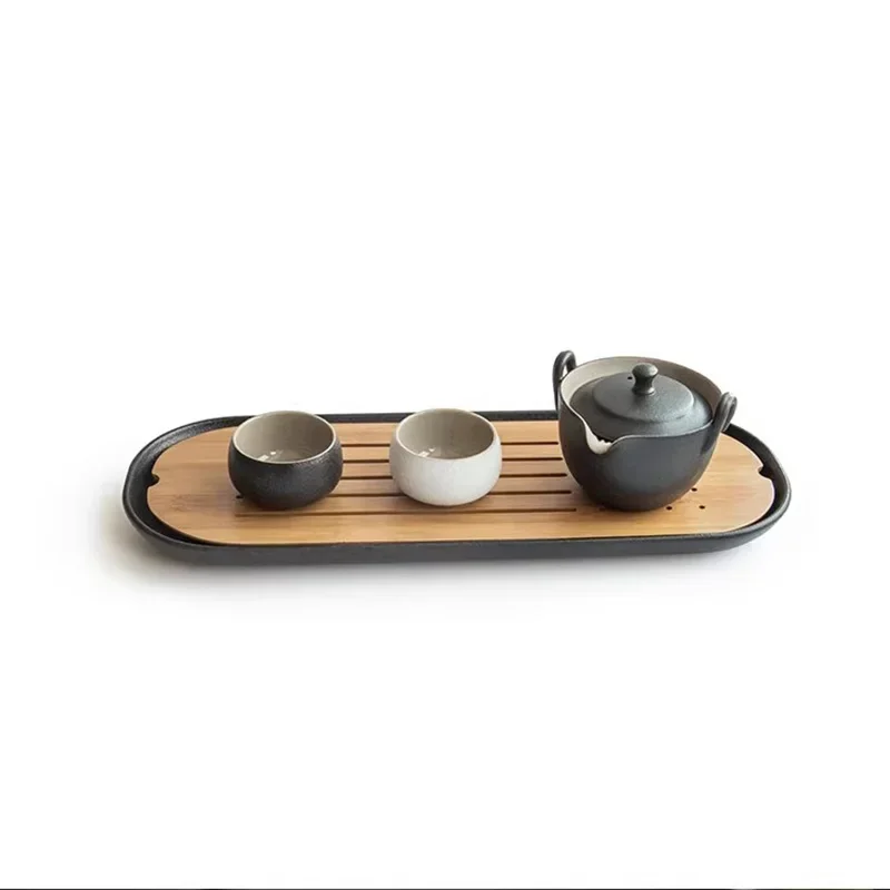 Modern Plate Tea Tray Wood Compartment Dish Vintage Kitchen Tea Trays Serving Food Bandeja De Madera Office Accessories