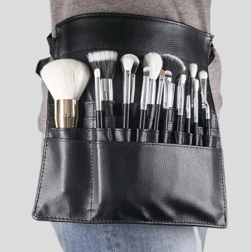 Zachte PU-heuptas voor make-upkunstenaars - Draagbare heuptas voor make-upborstels op set Professionele cosmetische heuptas Lichtgewicht